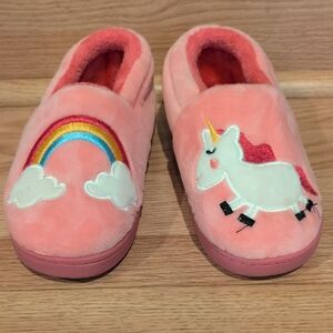 Pink Unicorn and Rainbow Slippers
